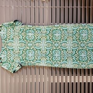 Talbots Effortless Jersey Shift Dress - Royal Medallion Sz Medium